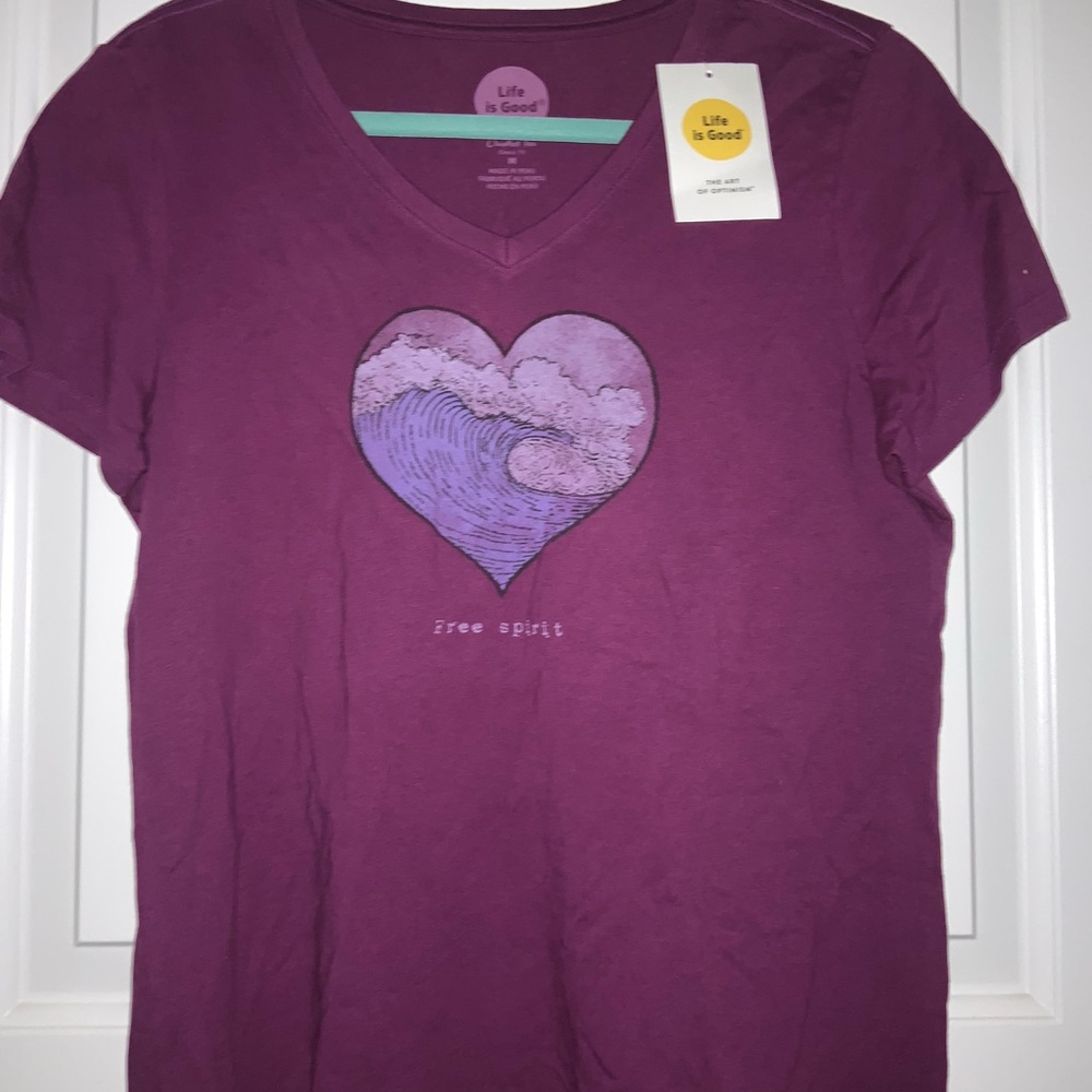 Life Is Good Women's Purple Heart Tee